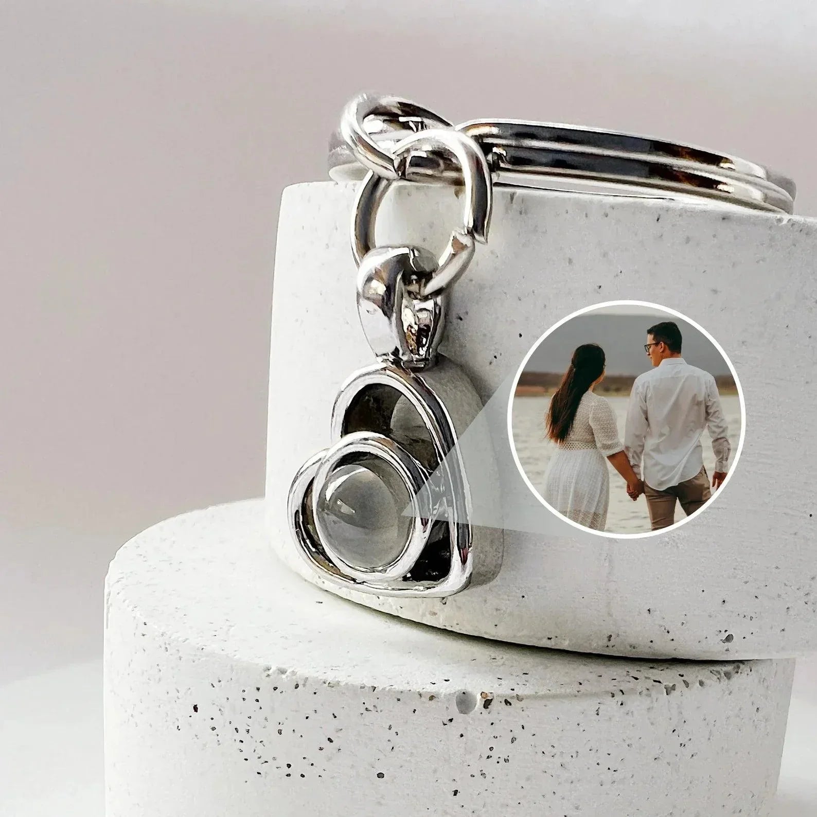 Custom Heart Photo Keychain - camillaboutiqueshop