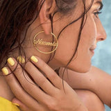 Custom Name Hoop Earrings - camillaboutiqueshop