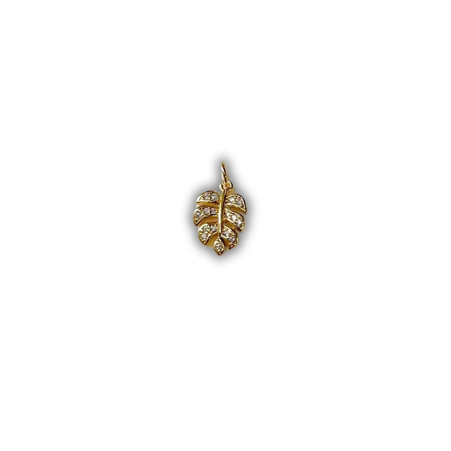CZ Leaf Charm - camillaboutiqueshop
