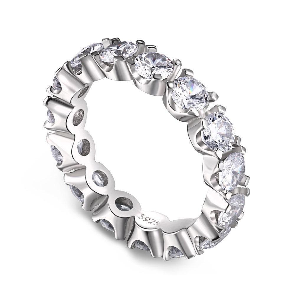 CZ Statement Eternity Ring In Sterling Silver - Camillaboutiqueshop