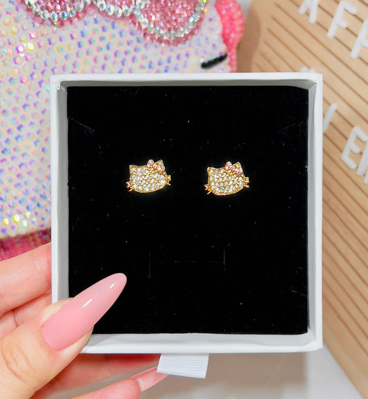 Diamond Kitty Earrings - Camillaboutiqueshop