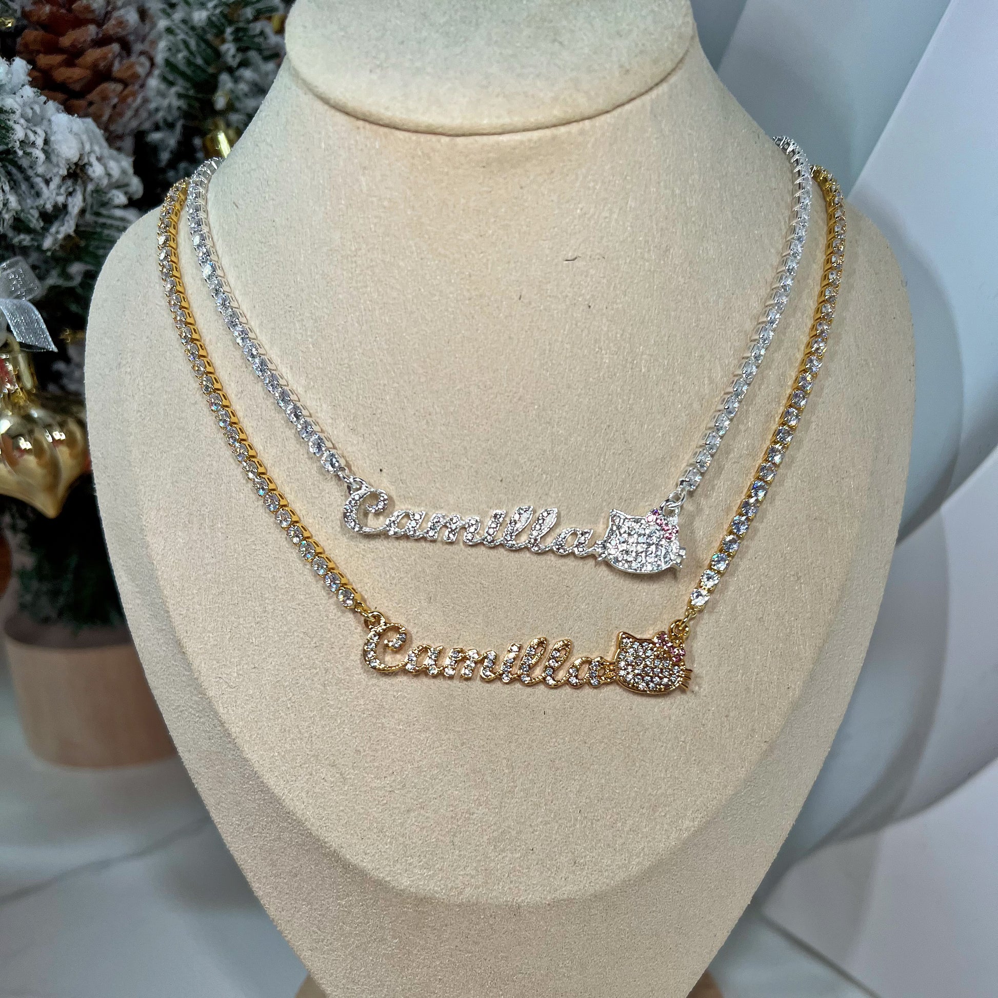 Diamond Kitty Name Necklace - Camillaboutiqueshop