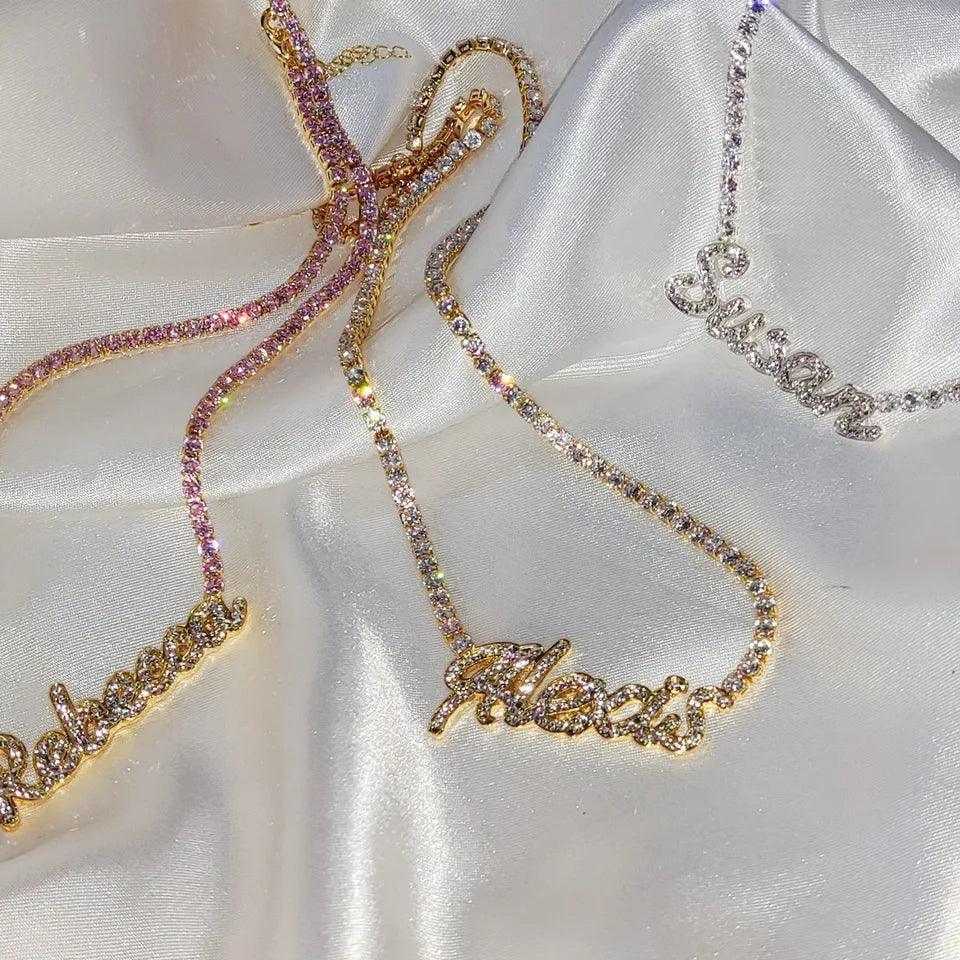 Diamond Name Tennis Necklace - camillaboutiqueshop