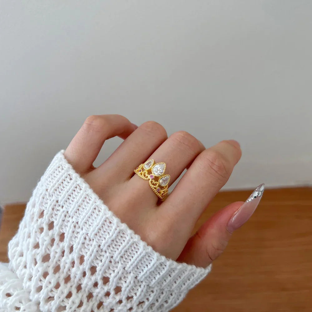 Diamond Rapunzel Crown Ring - camillaboutiqueshop