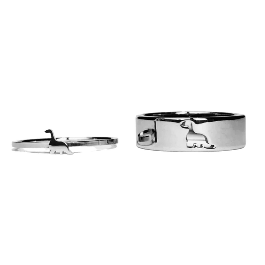 Dinasour Puzzle Matching Couple Rings - Camillaboutiqueshop