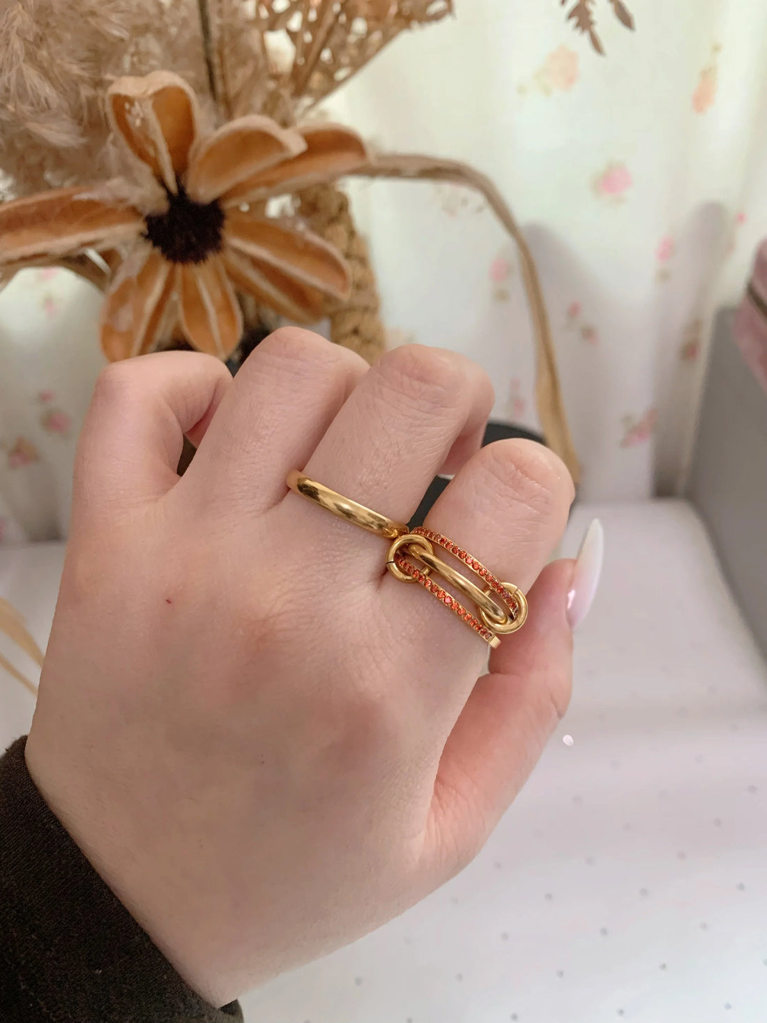 Double Birthstone Band Stackable Rings - Camillaboutiqueshop
