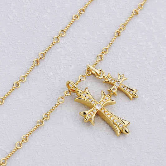 Double Cross Necklace - Camillaboutiqueshop