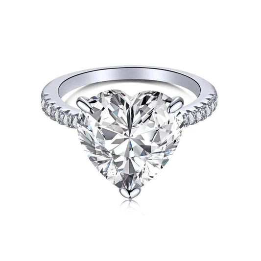 Elegant Heart Cut Engagement Ring For Women In Sterling Silver - Camillaboutiqueshop