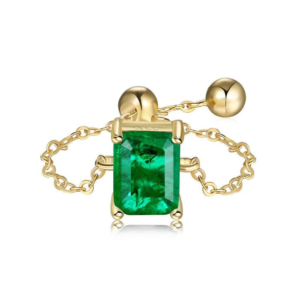 Emerald Adjustable Chain Rings - camillaboutiqueshop