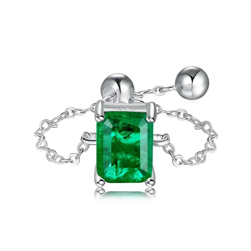 Emerald Adjustable Chain Rings - camillaboutiqueshop