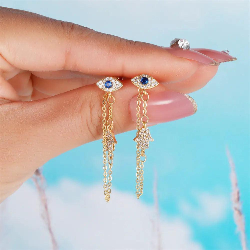 Evil Eye Link Earring - Camillaboutiqueshop