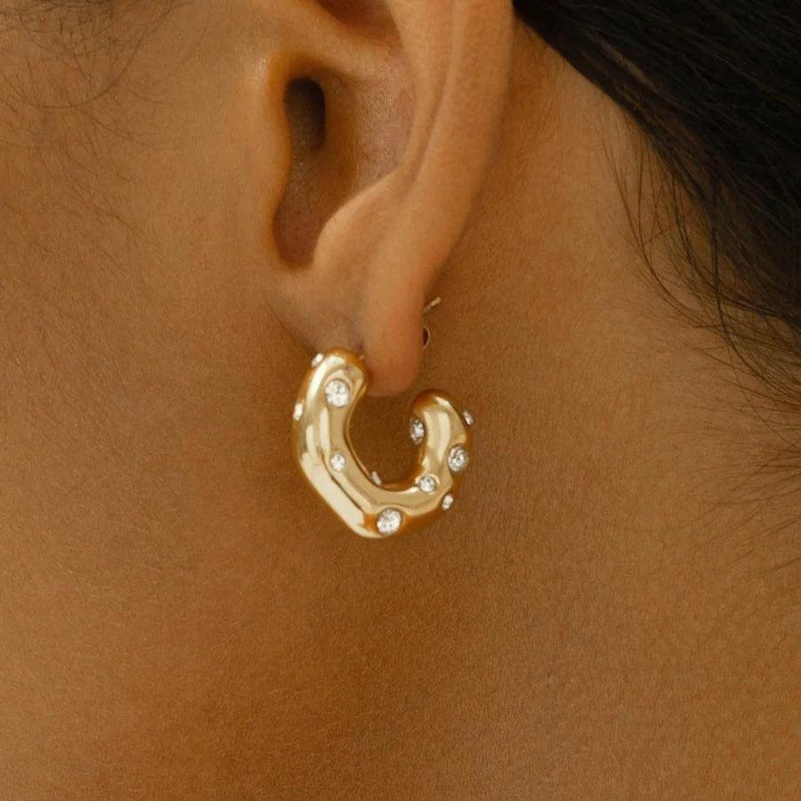 FABIOLA STUD HOOP EARRINGS - camillaboutiqueshop