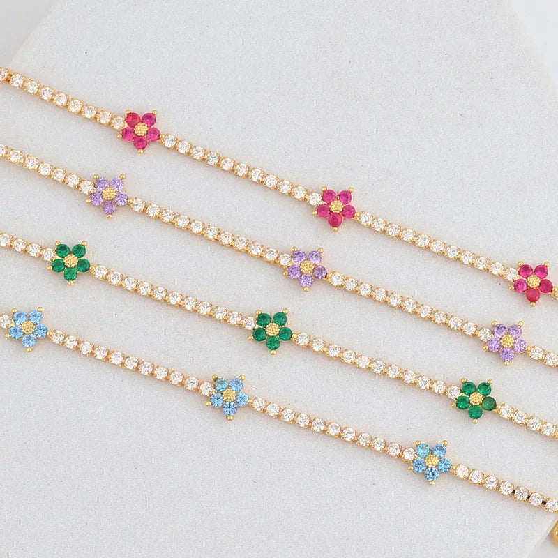 Flower Tennis Necklace - Camillaboutiqueshop