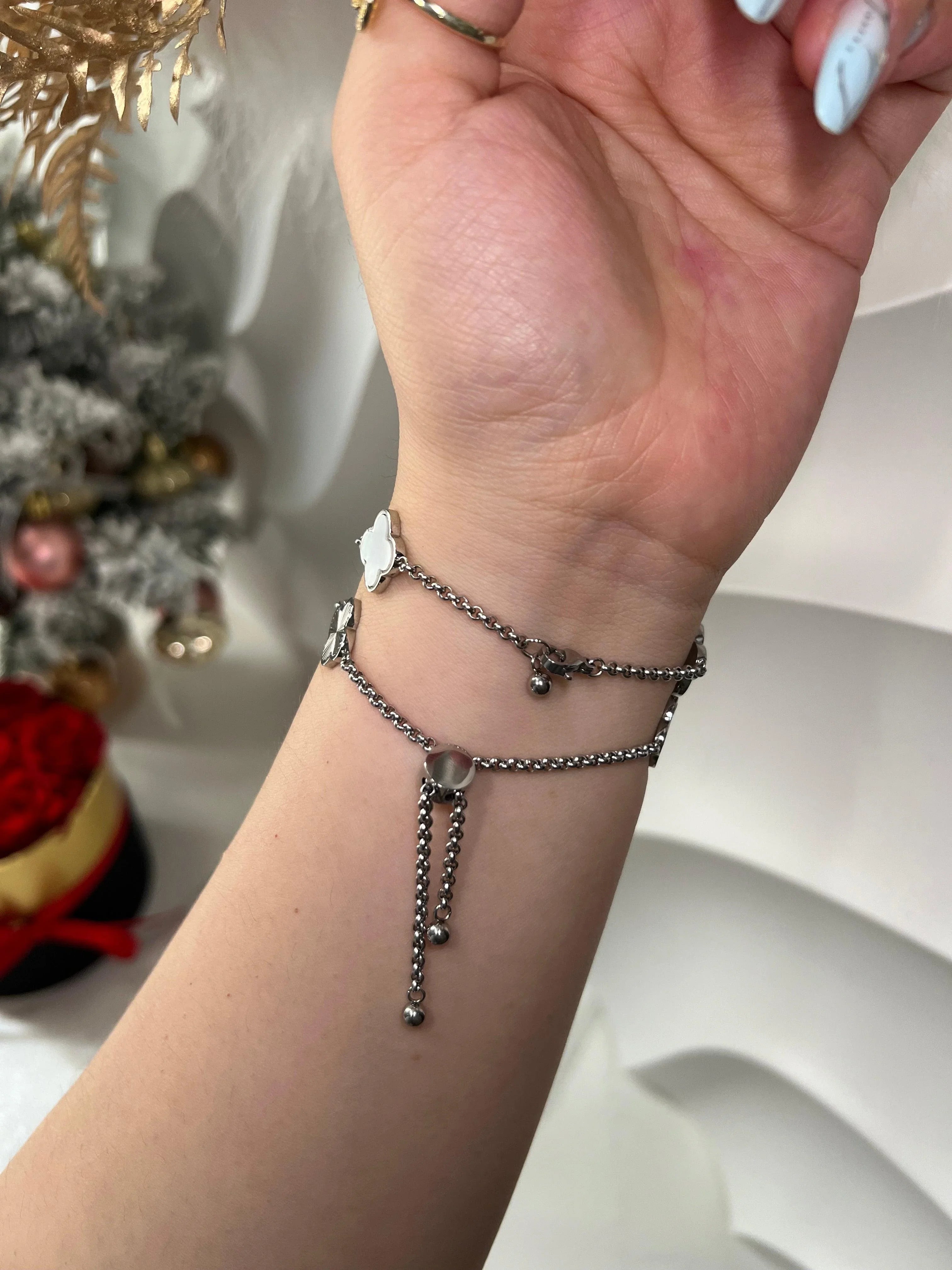 Fluted Clover Custom Name Bracelet - camillaboutiqueshop