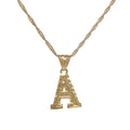 Gold Block Letter Necklace - Camillaboutiqueshop