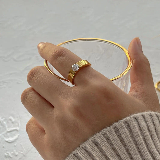 Gold Stripe Ring - Camillaboutiqueshop