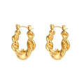 Gold Twisted Hoop Earrings - Camillaboutiqueco