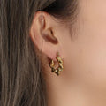 Gold Twisted Hoop Earrings - Camillaboutiqueco