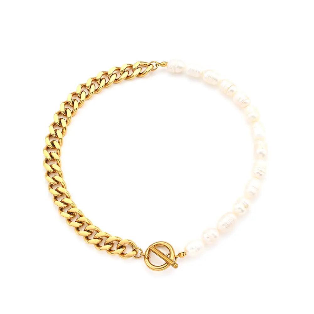 Half Pearl Half Chain - Camillaboutiqueco