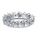 Heart CZ Eternity Band Ring | Sterling Silver - Camillaboutiqueshop