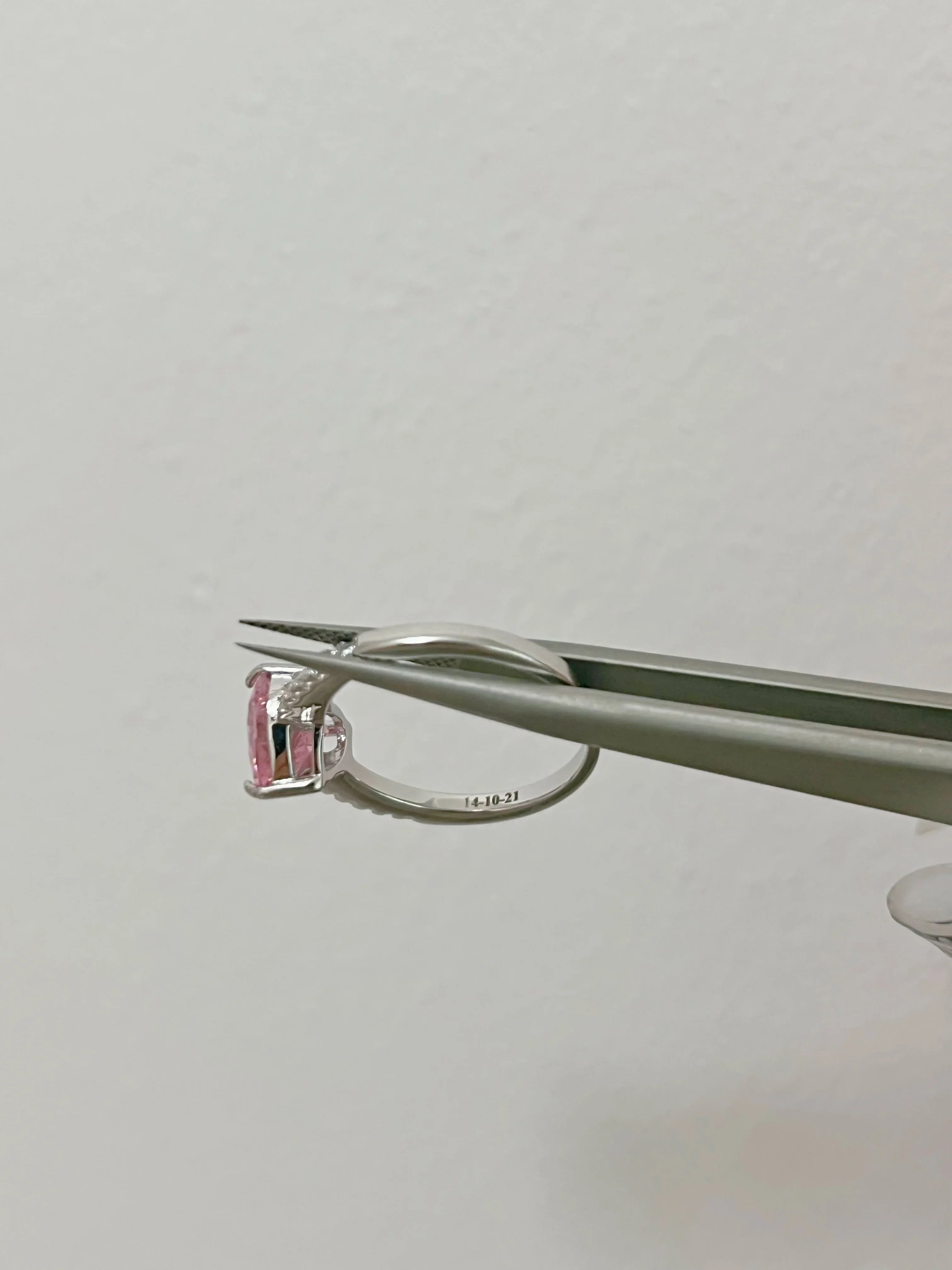 Heart-Shaped Pink & White Cubic Zirconia Sterling Silver Ring - camillaboutiqueshop