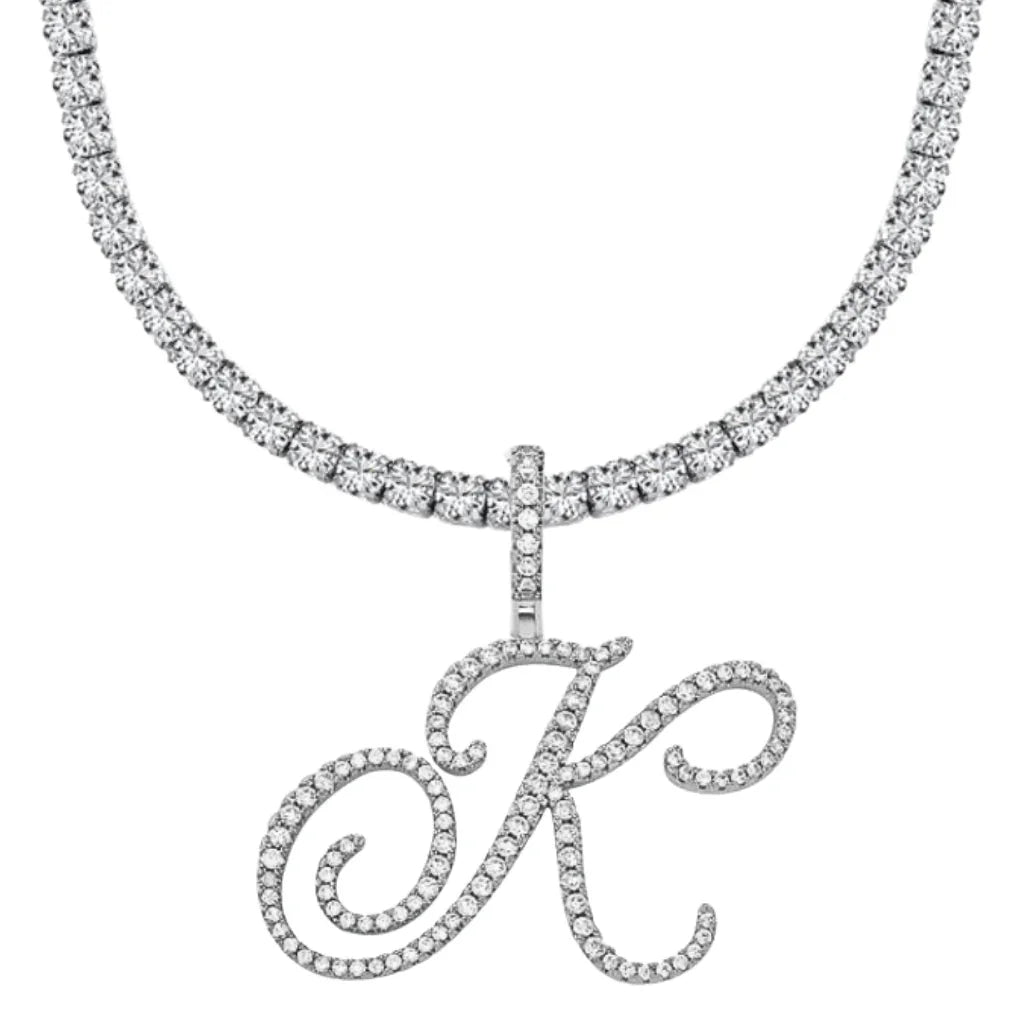 Iced Initial Necklace - camillaboutiqueshop