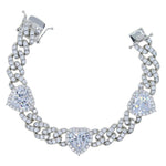 ICY HEART CUBAN CHAIN BRACELET - camillaboutiqueshop