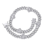 ICY HEART CUBAN CHAIN NECKLACE - camillaboutiqueshop