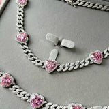 ICY HEART CUBAN CHAIN NECKLACE - camillaboutiqueshop