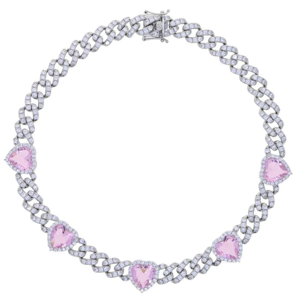 ICY HEART CUBAN CHAIN NECKLACE - camillaboutiqueshop