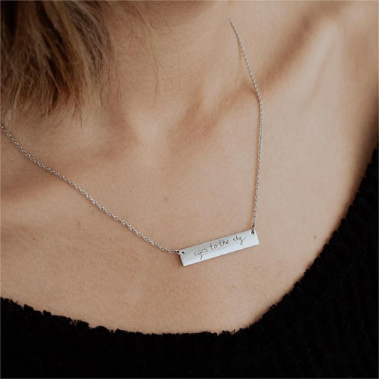 Actual Handwriting Bar Necklace - camillajewelry