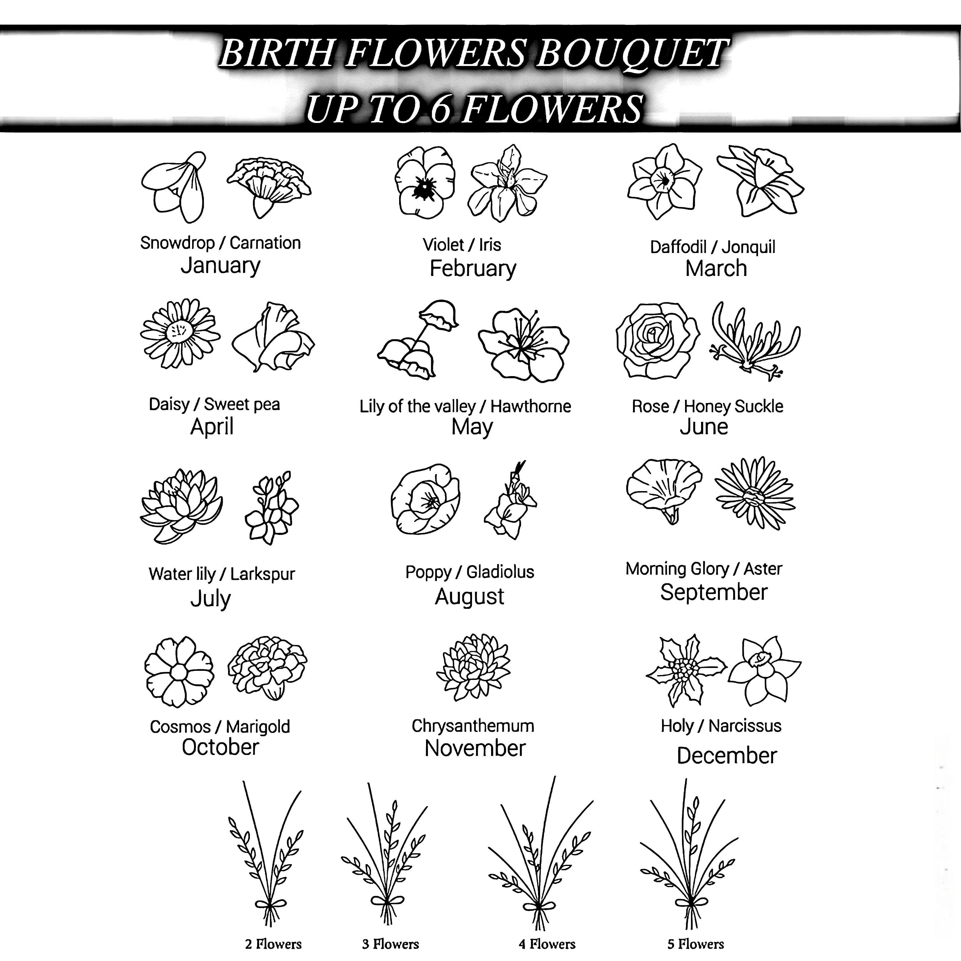 Birth Month Flower Bouquet Charm Necklace With Birthstone - camillaboutiqueshop