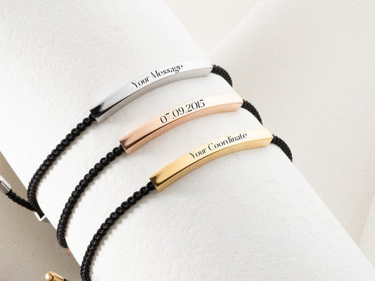 Personalized Engraved Matching Couple Bracelet
