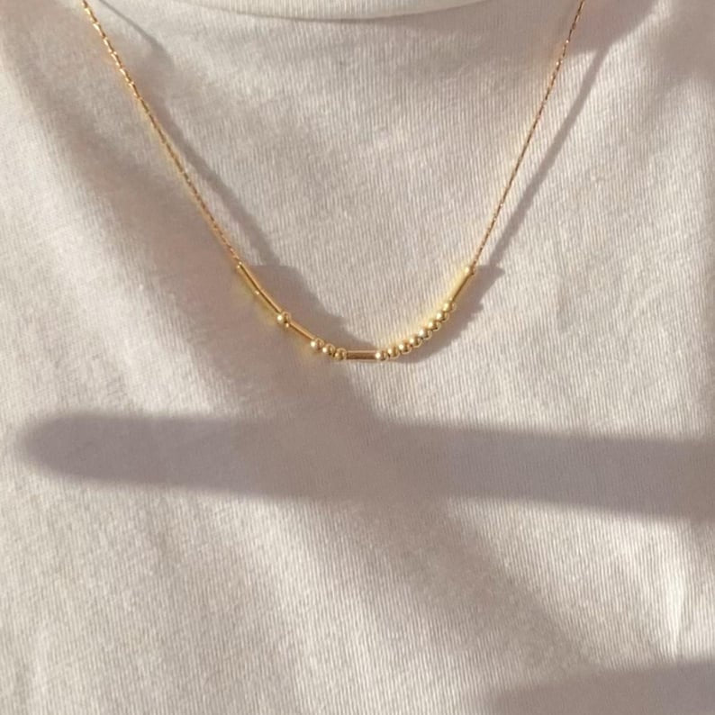 Custom Beaded Morse Code Necklace - camillaboutiqueshop