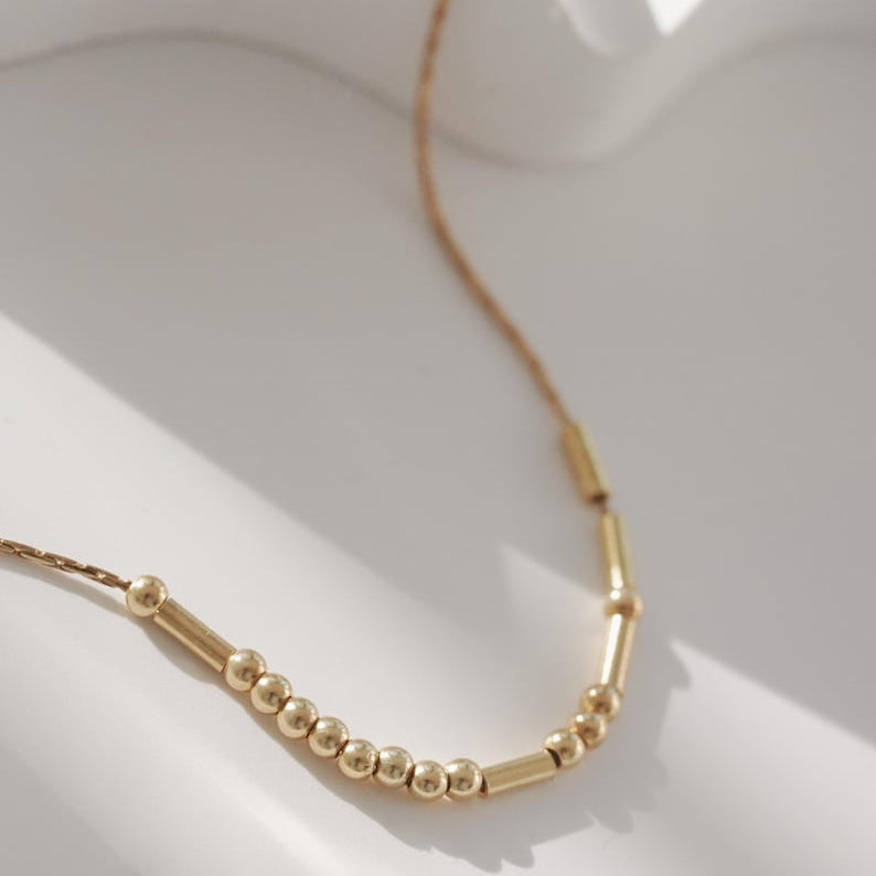 Custom Beaded Morse Code Necklace - camillaboutiqueshop