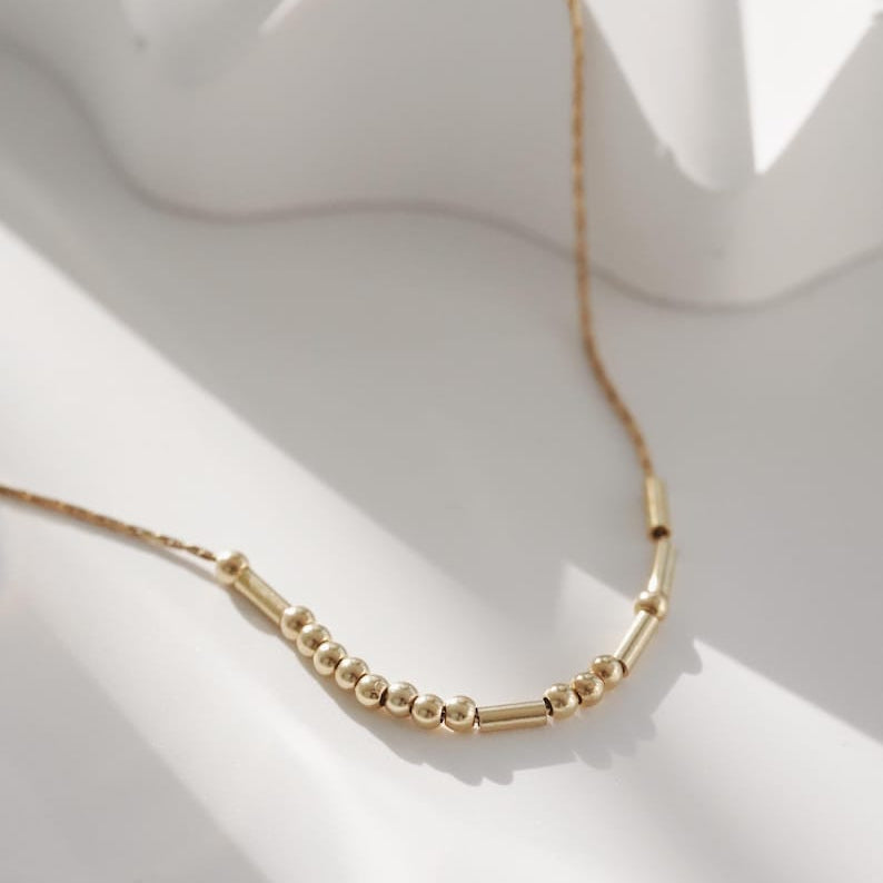 Custom Beaded Morse Code Necklace - camillaboutiqueshop