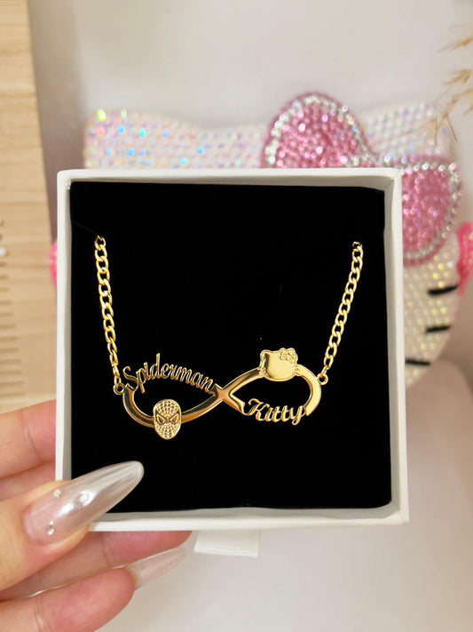 Infinity Kitty And Spiderman Couple Necklace - Camillaboutiqueshop