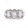 Large Oval Eternity Band Ring In Sterling Silver - Camillaboutiqueshop