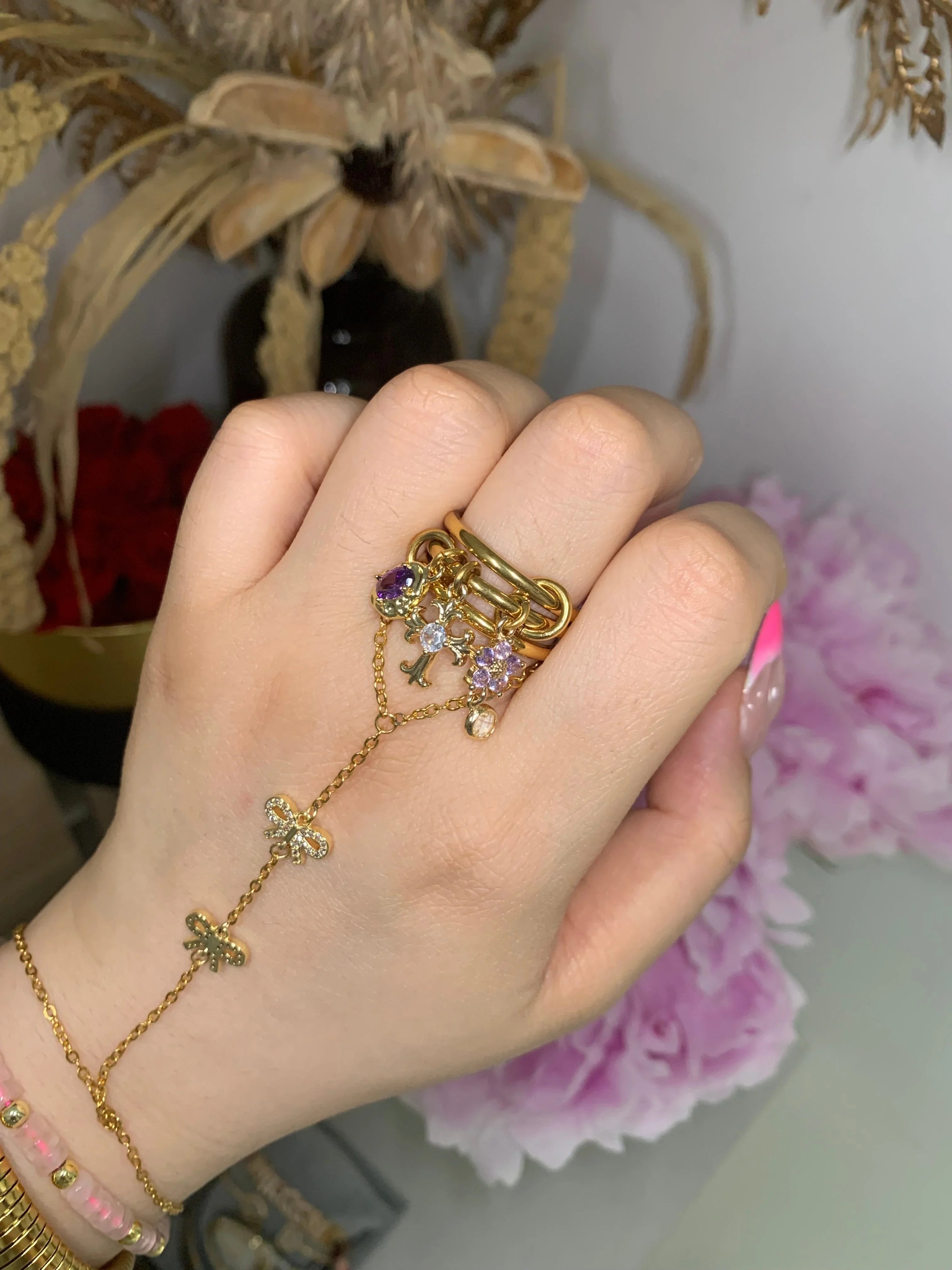 Flower Charm Ring - camillaboutiqueshop