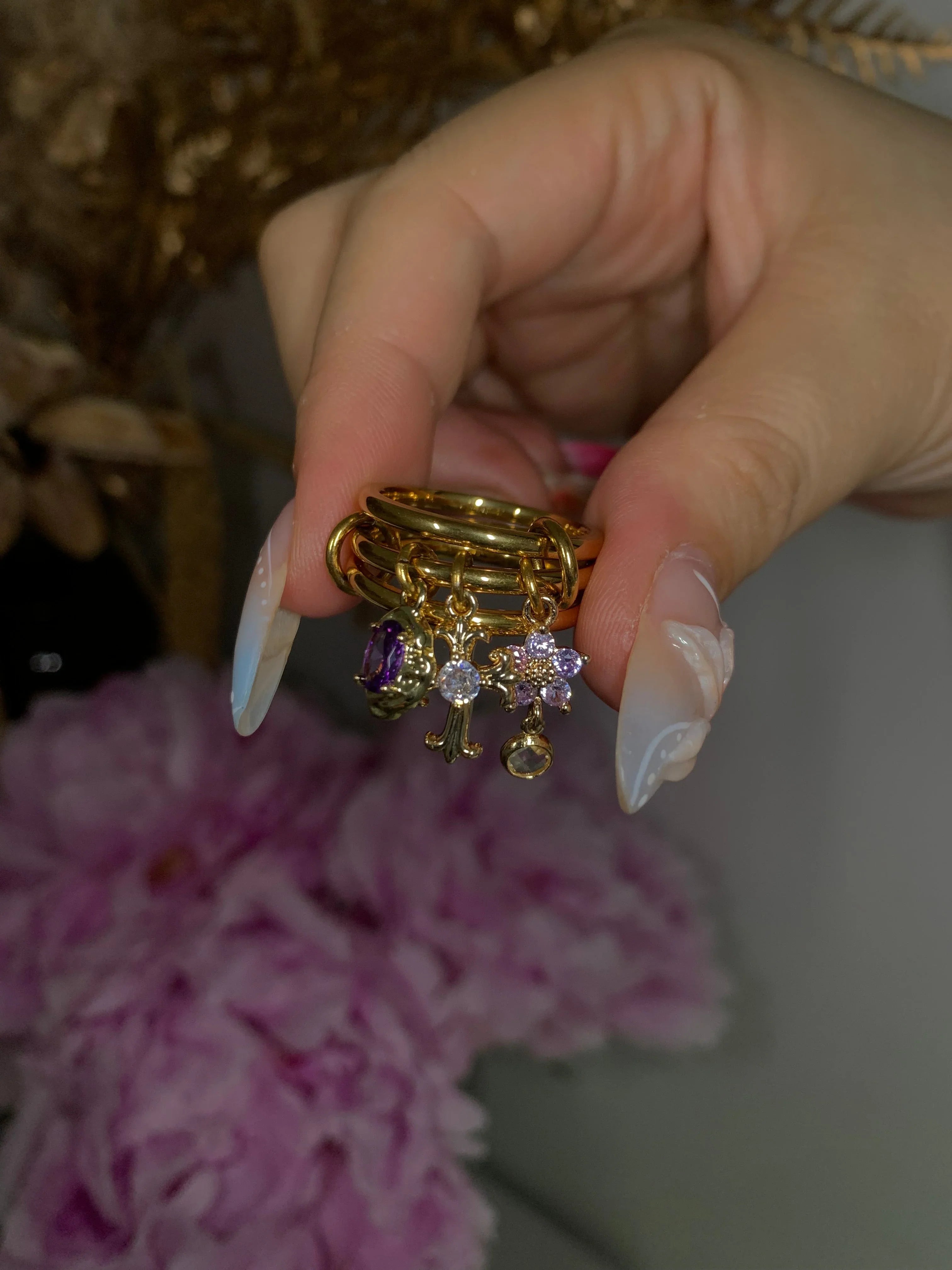 Flower Charm Ring - camillaboutiqueshop