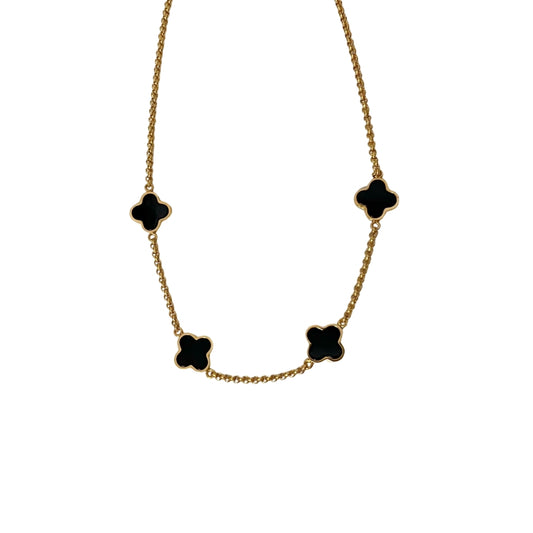 Lucky Black Onyx Clover Necklace - Camillaboutiqueshop