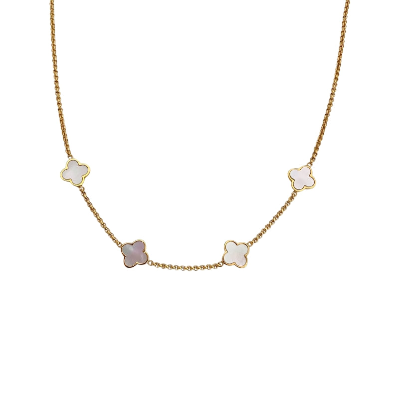 Lucky Mother Of Pearl Clover Necklace - Camillaboutiqueshop