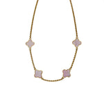 Lucky Pink Mother Of Pearl Clover Necklace - camillaboutiqueshop