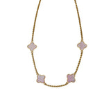 Lucky Pink Mother Of Pearl Clover Necklace - camillaboutiqueshop