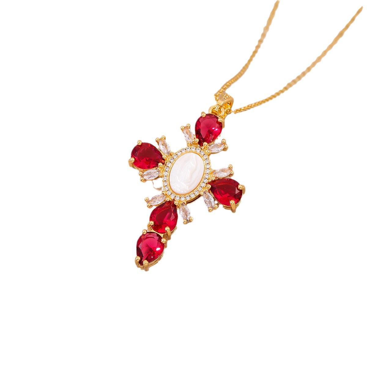 MAJESTIC DIAMOND CROSS NECKLACE - Camillaboutiqueshop