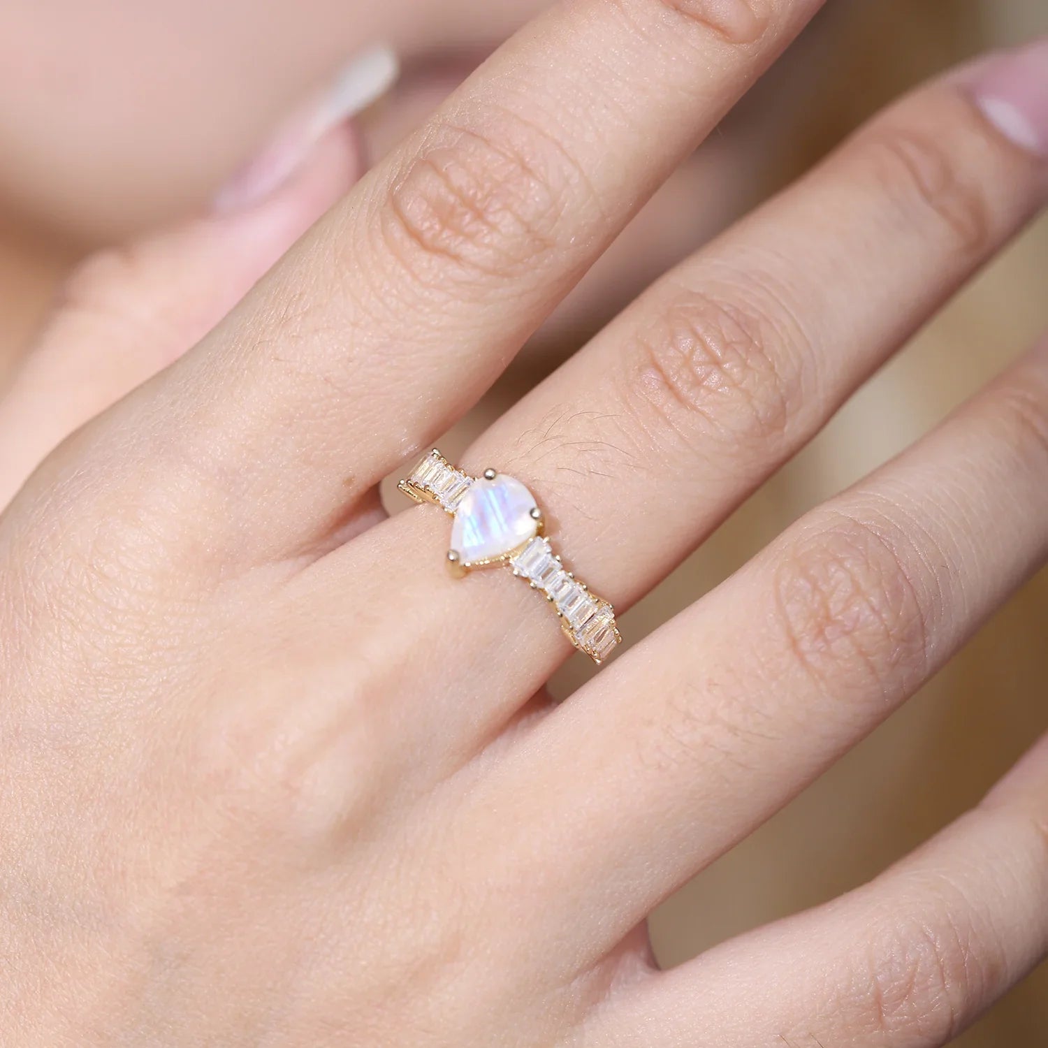 Moonstone Ring - Pear - camillaboutiqueshop