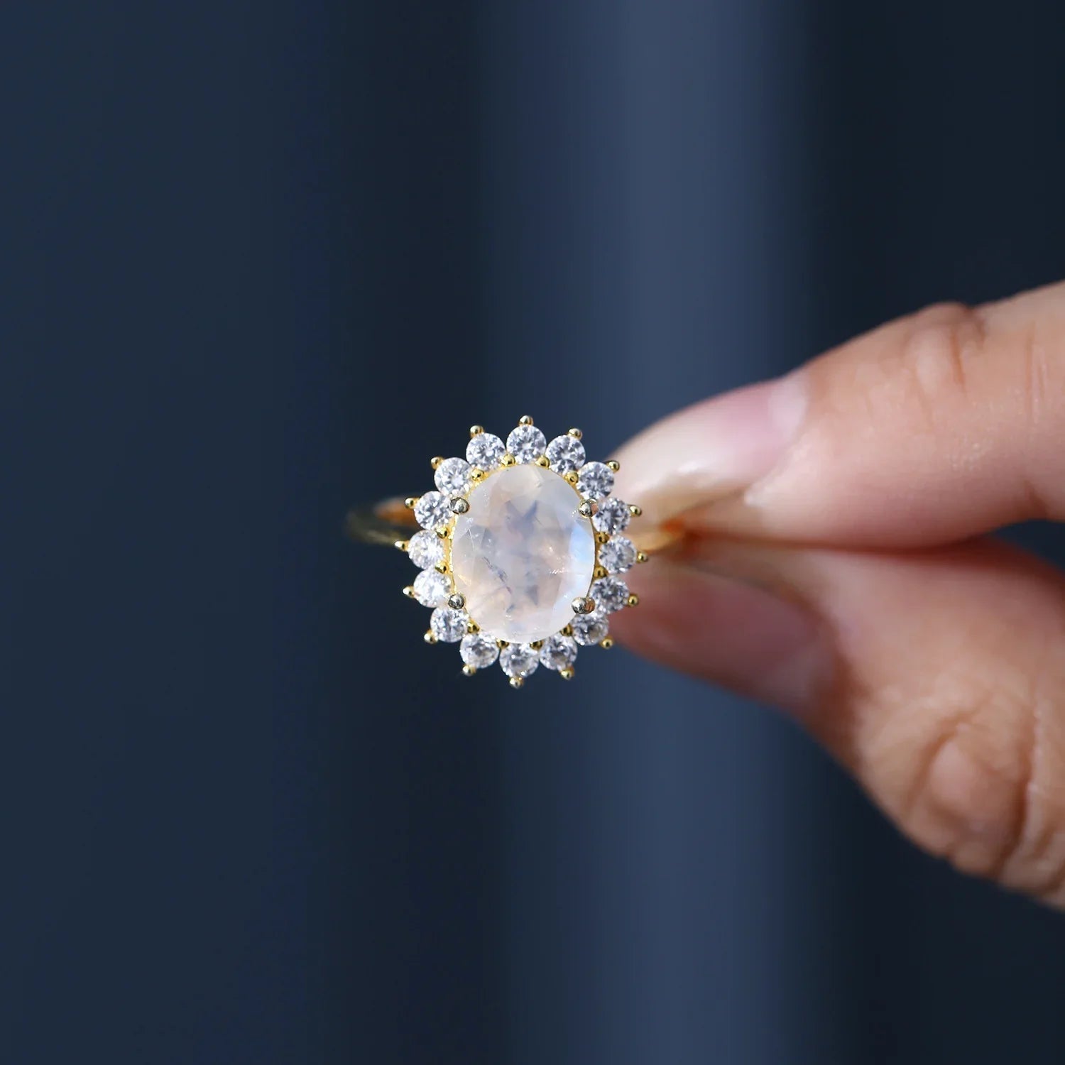 Moonstone Ring- Sunburst - camillaboutiqueshop