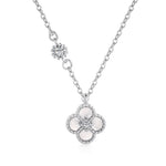 Mother Of Pearl Clover Necklace Sterling Silver - camillaboutiqueshop