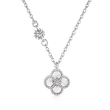 Mother Of Pearl Clover Necklace Sterling Silver - camillaboutiqueshop