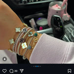 Mother Of Pearl Custom Name Clover Bracelet - camillaboutiqueshop